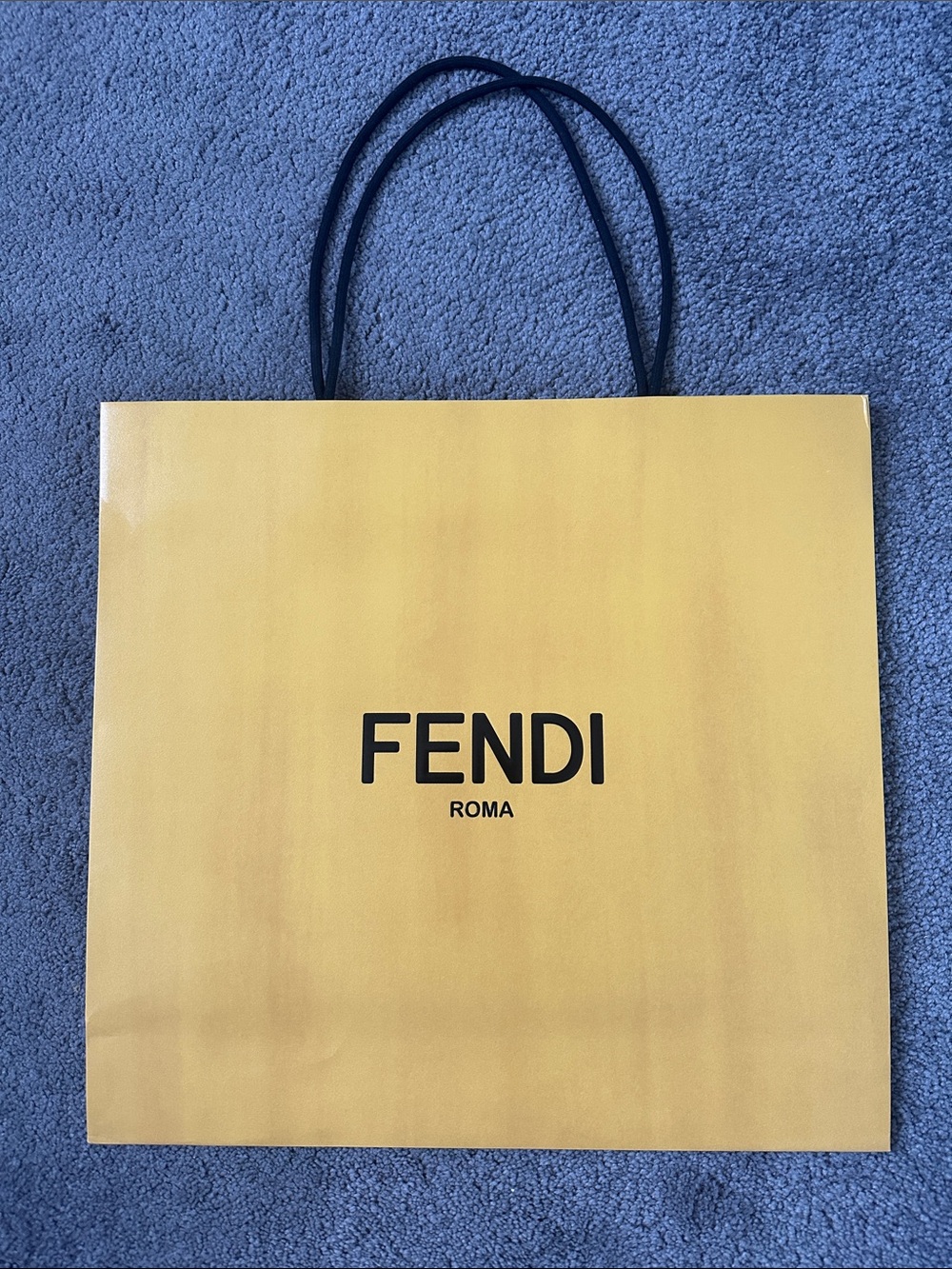 Fendi Yellow Paper Shopping Bag with Black Logo